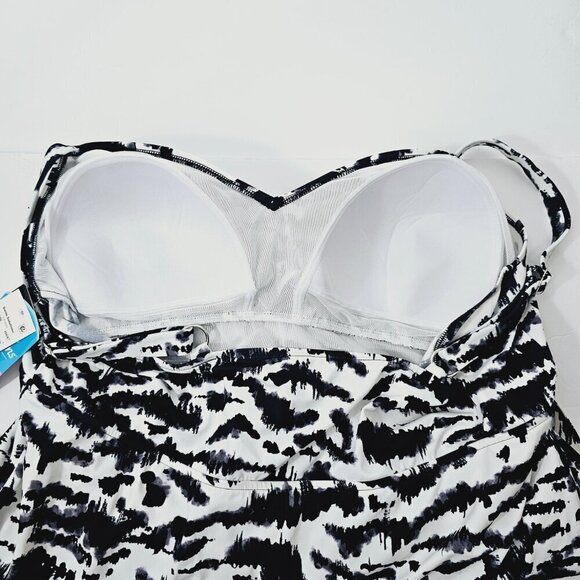 Swim Solutions Zebra Print One Piece - Picture 10 of 13